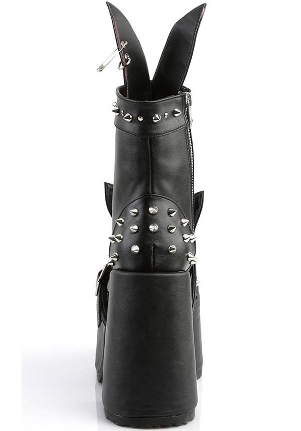 CAMEL-202 [Black] | PLATFORM BOOTS [PREORDER] - Beserk - all, ankle boots, black, boots, boots [preorder], bunny, cat, cats, clickfrenzy15-2023, demonia, demonia shoes, discountapp, fp, goth, gothic, labelpreorder, labelvegan, lace up, platform, platform boots, platform heels, platforms, platforms [preorder], pleaserimageupdated, ppo, preorder, rabbit, shoes, vegan
