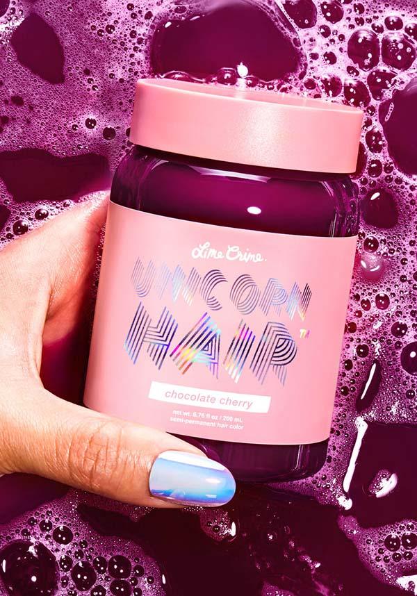 Chocolate Cherry | UNICORN HAIR COLOUR - Beserk - all, burgundy, clickfrenzy15-2023, cosmetics, discountapp, dye, fp, goth, hair colour, hair dye, hair purple, hair red, labelvegan, lime crime, lime crime hair, mermaid, pink, red, vegan