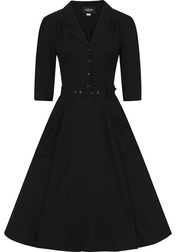 Collectif - Alexandria Black Flared Dress - Buy Online Australia
