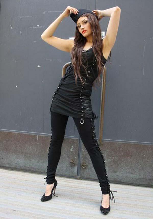 Corset | LEGGINGS - Beserk - all, all clothing, all ladies, all ladies clothing, black, clickfrenzy15-2023, clothing, corset, discountapp, edgy, fp, goth, gothic, innocentclothing, lace up, ladies, ladies clothing, ladies pants, ladies pants + shorts, ladies pants and shorts, leggings, pants, poizen industries, tights, womens pants
