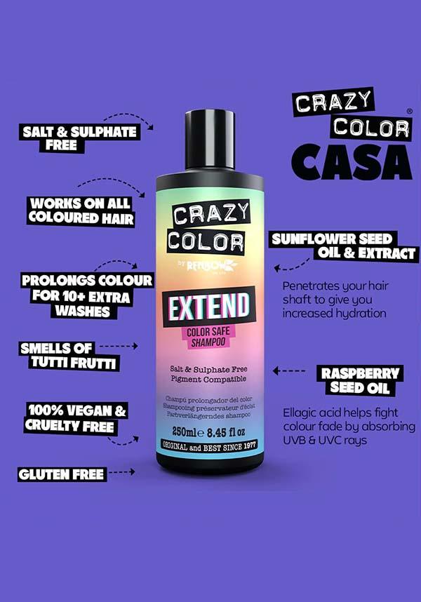 Extend Colour Safe | SHAMPOO [250 ml] - Beserk - all, beserkstaple, clickfrenzy15-2023, cosmetics, cpgstinc, crazy color, discountapp, fp, hair, hair care, hair dye, hair products, labelvegan, nov19, vegan