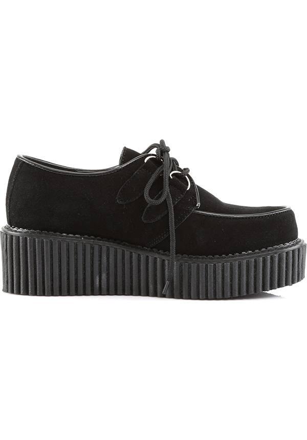 CREEPER-101 [Black] | PLATFORM CREEPERS [PREORDER] - Beserk - all, all ladies, black, clickfrenzy15-2023, creeper, creepers, demonia, demonia shoes, discountapp, flats, flats [preorder], fp, goth, gothic, labelpreorder, labelvegan, ladies, platforms, platforms [preorder], pleaserimageupdated, ppo, preorder, shoes, vegan