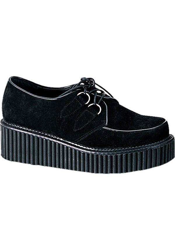CREEPER-101 [Black] | PLATFORM CREEPERS [PREORDER] - Beserk - all, all ladies, black, clickfrenzy15-2023, creeper, creepers, demonia, demonia shoes, discountapp, flats, flats [preorder], fp, goth, gothic, labelpreorder, labelvegan, ladies, platforms, platforms [preorder], pleaserimageupdated, ppo, preorder, shoes, vegan