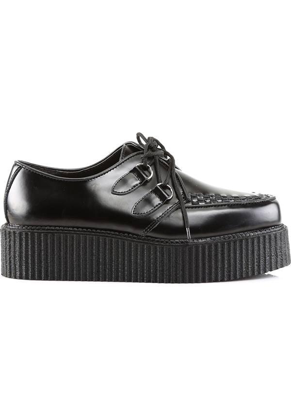 CREEPER-402 [Black] | CREEPERS [PREORDER] - Beserk - all, black, clickfrenzy15-2023, creeper, creepers, demonia, demonia shoes, discountapp, flats, flats [preorder], fp, goth, gothic, labelpreorder, leather, men, mens shoes, platforms, platforms [preorder], pleaserimageupdated, ppo, preorder, shoes