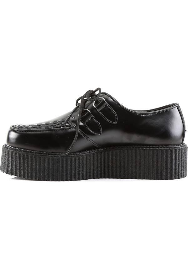 CREEPER-402 [Black] | CREEPERS [PREORDER] - Beserk - all, black, clickfrenzy15-2023, creeper, creepers, demonia, demonia shoes, discountapp, flats, flats [preorder], fp, goth, gothic, labelpreorder, leather, men, mens shoes, platforms, platforms [preorder], pleaserimageupdated, ppo, preorder, shoes