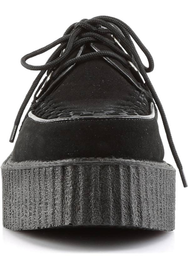 CREEPER-402S [Black] | CREEPERS [PREORDER] - Beserk - all, black, clickfrenzy15-2023, creeper, creepers, demonia, demonia shoes, discountapp, flats, flats [preorder], fp, goth, gothic, labelpreorder, labelvegan, mens shoes, platform, platforms, platforms [preorder], pleaserimageupdated, ppo, preorder, punk, shoes, vegan