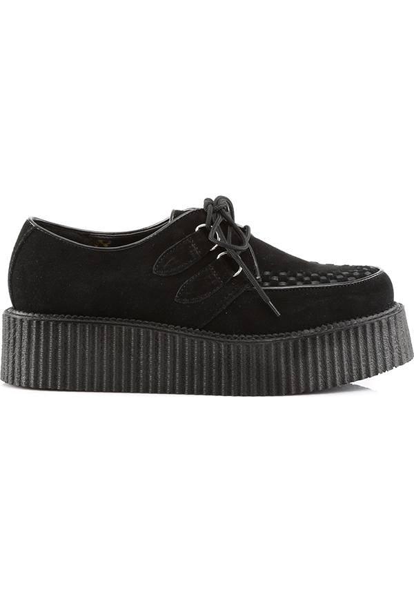 CREEPER-402S [Black] | CREEPERS [PREORDER] - Beserk - all, black, clickfrenzy15-2023, creeper, creepers, demonia, demonia shoes, discountapp, flats, flats [preorder], fp, goth, gothic, labelpreorder, labelvegan, mens shoes, platform, platforms, platforms [preorder], pleaserimageupdated, ppo, preorder, punk, shoes, vegan