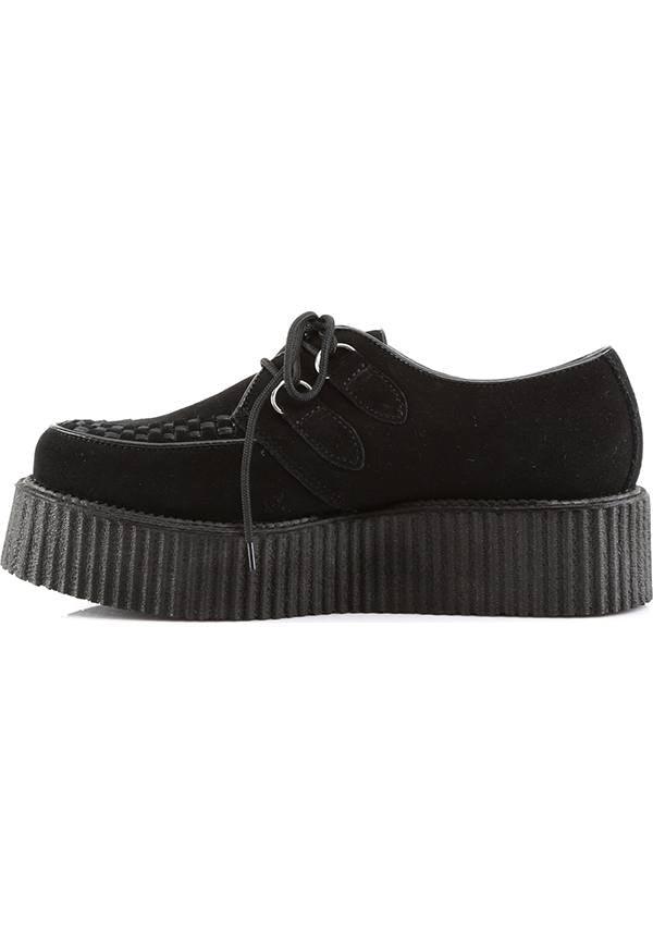 CREEPER-402S [Black] | CREEPERS [PREORDER] - Beserk - all, black, clickfrenzy15-2023, creeper, creepers, demonia, demonia shoes, discountapp, flats, flats [preorder], fp, goth, gothic, labelpreorder, labelvegan, mens shoes, platform, platforms, platforms [preorder], pleaserimageupdated, ppo, preorder, punk, shoes, vegan