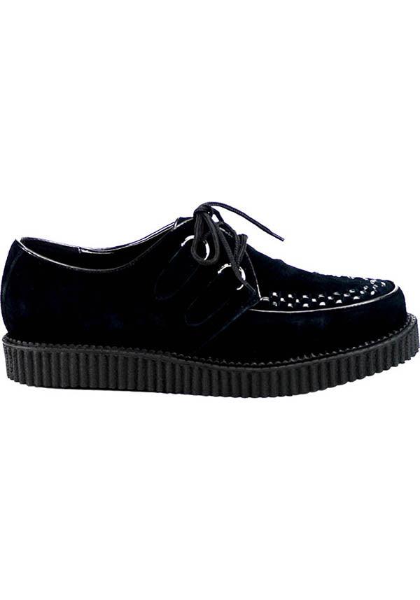 CREEPER-602S [Black] | CREEPERS [PREORDER] - Beserk - all, black, clickfrenzy15-2023, creeper, creepers, demonia, demonia shoes, discountapp, flats, flats [preorder], fp, goth, gothic, labelpreorder, labelvegan, mens shoes, pleaserimageupdated, ppo, preorder, shoes, vegan