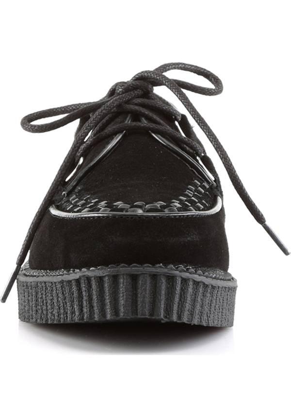 CREEPER-602S [Black] | CREEPERS [PREORDER] - Beserk - all, black, clickfrenzy15-2023, creeper, creepers, demonia, demonia shoes, discountapp, flats, flats [preorder], fp, goth, gothic, labelpreorder, labelvegan, mens shoes, pleaserimageupdated, ppo, preorder, shoes, vegan