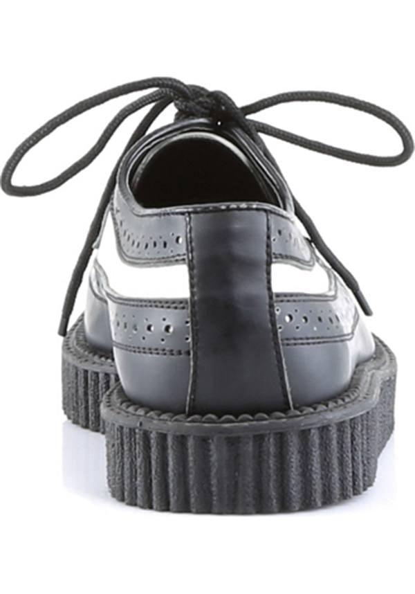 CREEPER-608 [Black/White] | CREEPERS [PREORDER] - Beserk - all, black, clickfrenzy15-2023, creeper, creepers, demonia, demonia shoes, discountapp, flats, flats [preorder], formal, formal wear, fp, goth, gothic, labelpreorder, labelvegan, mens shoes, platforms, platforms [preorder], pleaserimageupdated, ppo, preorder, shoes, vegan, white