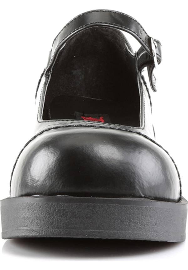 CRUX-07 [Black] | MARY JANES [PREORDER] - Beserk - all, black, clickfrenzy15-2023, cosplay, demonia, demonia shoes, discountapp, flats, flats [preorder], fp, goth, gothic, halloween, labelpreorder, labelvegan, lolita, mary jane, mary janes, office, pleaserimageupdated, ppo, preorder, pricematched, punk, shoes, vegan