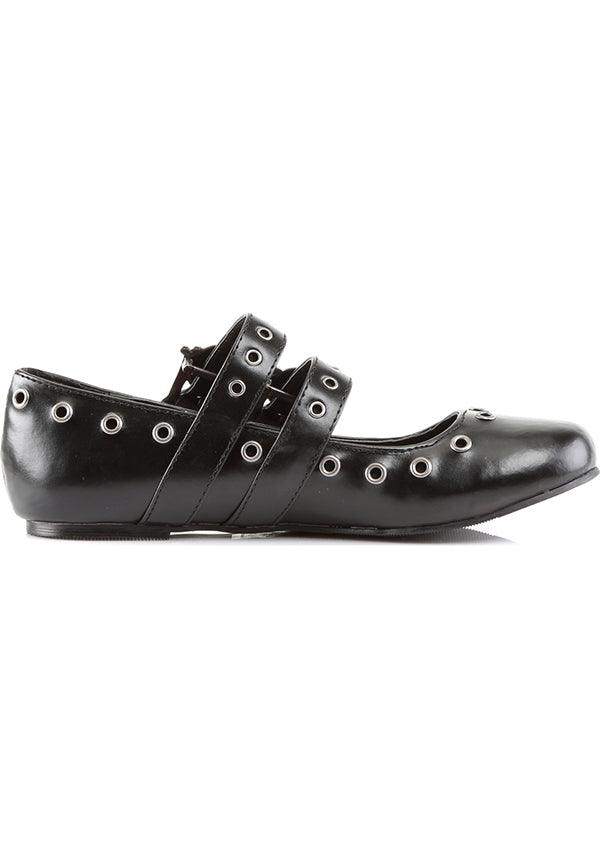 DAISY-03 [Black] | FLATS [PREORDER] - Beserk - all, black, clickfrenzy15-2023, demonia, demonia shoes, discountapp, flats, flats [preorder], fp, goth, gothic, halloween, labelpreorder, labelvegan, mary janes, pleaserimageupdated, ppo, preorder, pricematched, shoes, skull, skulls, vegan