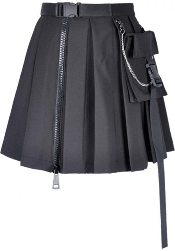 Assassin Pleated | SKIRT W/ BAG - Beserk - all, all clothing, all ladies, all ladies clothing, anime skirt, bag, black, clickfrenzy15-2023, clothing, cosplay, dec19, DIL200708, discountapp, edgy, emo, fp, goth, gothic, handbags and purses, ladies, ladies clothing, mini skirt, pleated, repriced090623, short, short skirt, skirt, techwear