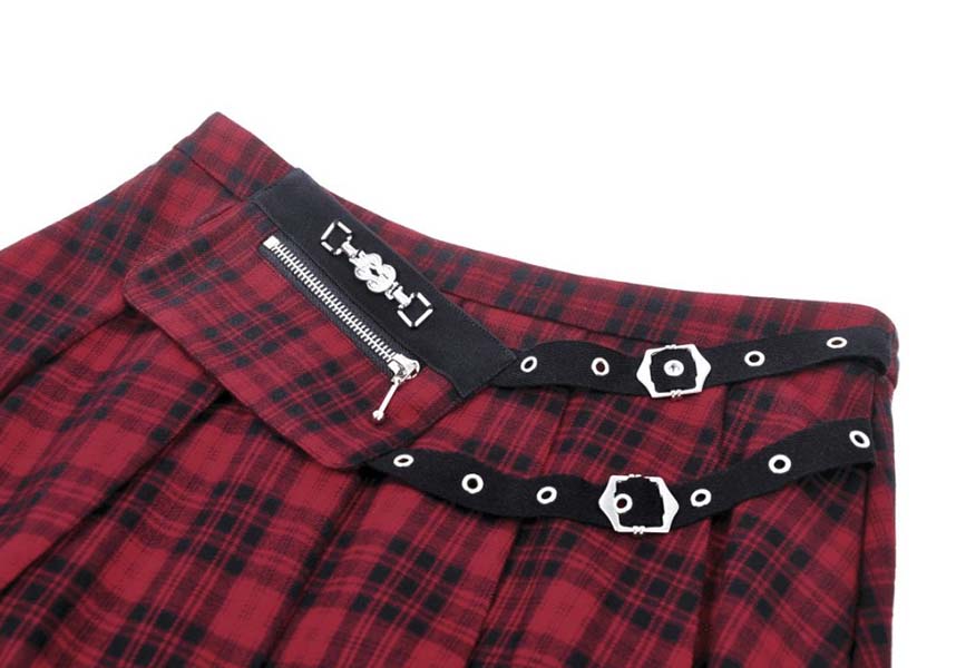 Camden [Red Plaid] | PLEATED SKIRT