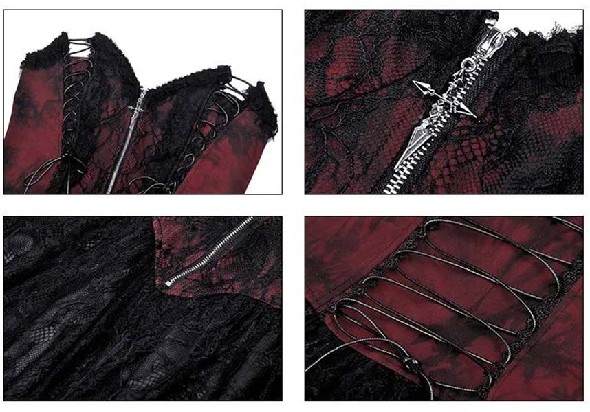 Sinead [Wine] | LACE UP DRESS