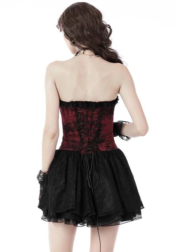 Sinead [Wine] | LACE UP DRESS