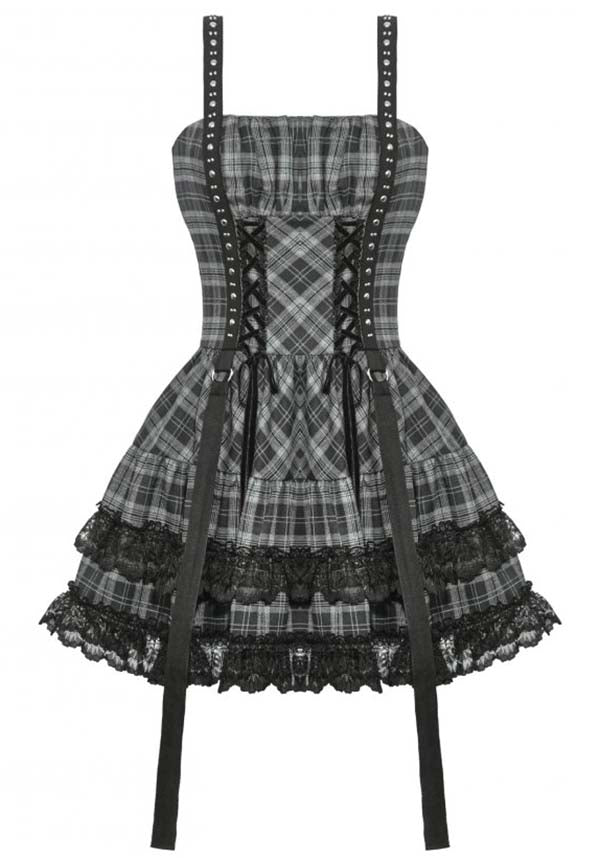 Loli-Punk [Grey Tartan] | MINI DRESS*