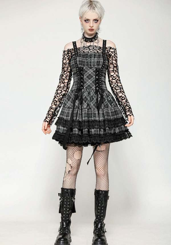 Loli-Punk [Grey Tartan] | MINI DRESS*