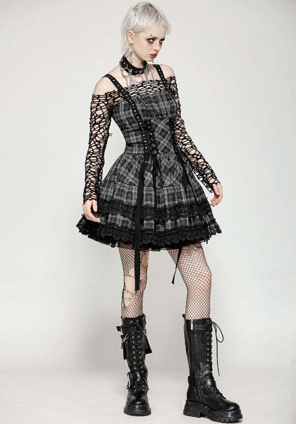 Loli-Punk [Grey Tartan] | MINI DRESS*