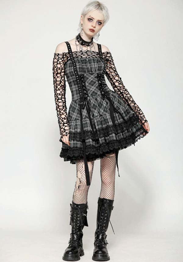 Loli-Punk [Grey Tartan] | MINI DRESS*
