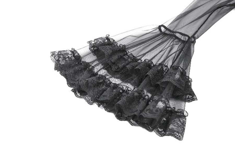 Lace Patchwork Deep-V Flare Sleeve | DRESS
