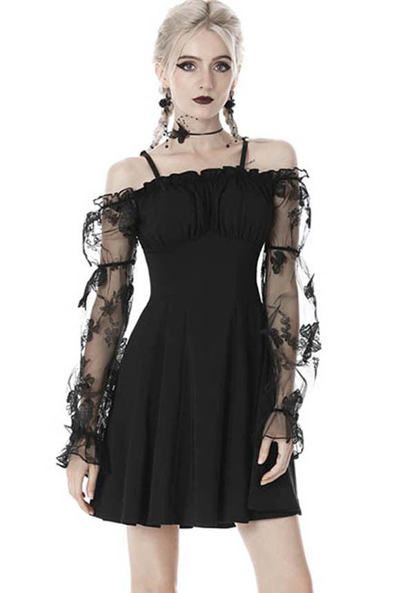 Lacey | OFF SHOULDER DRESS^ - Beserk - all, all clothing, all ladies, all ladies clothing, backorder, black, christmas clothing, clickfrenzy15-2023, clothing, corset, dark in love, discountapp, dress, dressapril25, dresses, edgy, emo, fp, goth, gothic, lace, lace up, lacey, ladies, ladies clothing, ladies dress, ladies dresses, long sleeve, long sleeved, long sleeved dress, long sleeves, mini dress, mini dresses, sep20, short dress, short dresses, women, womens dress, womens dresses