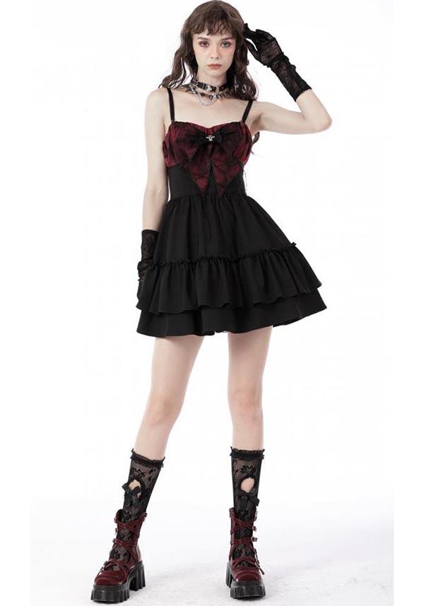 Narcissa | DRESS - Beserk - all, all clothing, all ladies clothing, black, bow, christmas clothing, clickfrenzy15-2023, clothing, corset, cross, dark in love, DIL220811, discountapp, dress, dressapril25, dresses, fp, googleshopping, goth, gothic, grunge, lace, ladies clothing, ladies dress, ladies dresses, lolita, mini dress, mini dresses, R130922, red, red and black, sep22, Sept, short dress, short dresses, womens dress, womens dresses