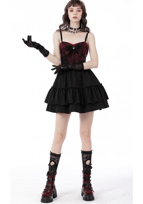 Narcissa | DRESS - Beserk - all, all clothing, all ladies clothing, black, bow, christmas clothing, clickfrenzy15-2023, clothing, corset, cross, dark in love, DIL220811, discountapp, dress, dressapril25, dresses, fp, googleshopping, goth, gothic, grunge, lace, ladies clothing, ladies dress, ladies dresses, lolita, mini dress, mini dresses, R130922, red, red and black, sep22, Sept, short dress, short dresses, womens dress, womens dresses