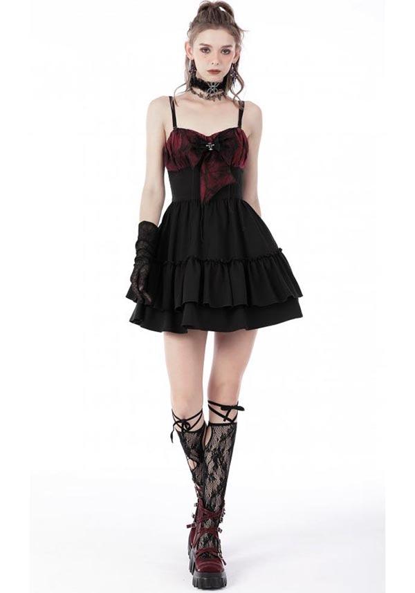 Narcissa | DRESS - Beserk - all, all clothing, all ladies clothing, black, bow, christmas clothing, clickfrenzy15-2023, clothing, corset, cross, dark in love, DIL220811, discountapp, dress, dressapril25, dresses, fp, googleshopping, goth, gothic, grunge, lace, ladies clothing, ladies dress, ladies dresses, lolita, mini dress, mini dresses, R130922, red, red and black, sep22, Sept, short dress, short dresses, womens dress, womens dresses