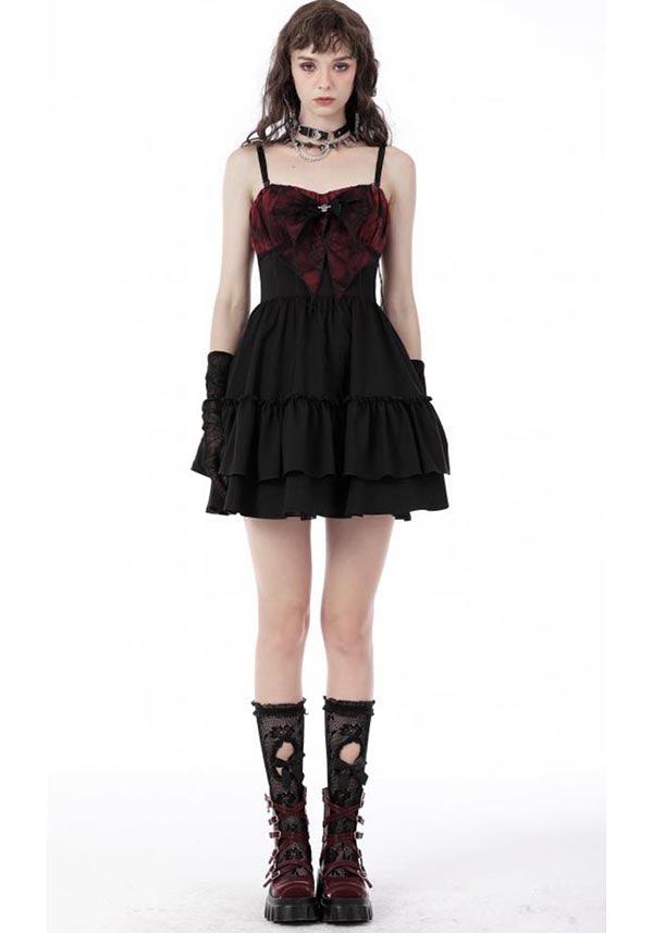 Narcissa | DRESS - Beserk - all, all clothing, all ladies clothing, black, bow, christmas clothing, clickfrenzy15-2023, clothing, corset, cross, dark in love, DIL220811, discountapp, dress, dressapril25, dresses, fp, googleshopping, goth, gothic, grunge, lace, ladies clothing, ladies dress, ladies dresses, lolita, mini dress, mini dresses, R130922, red, red and black, sep22, Sept, short dress, short dresses, womens dress, womens dresses