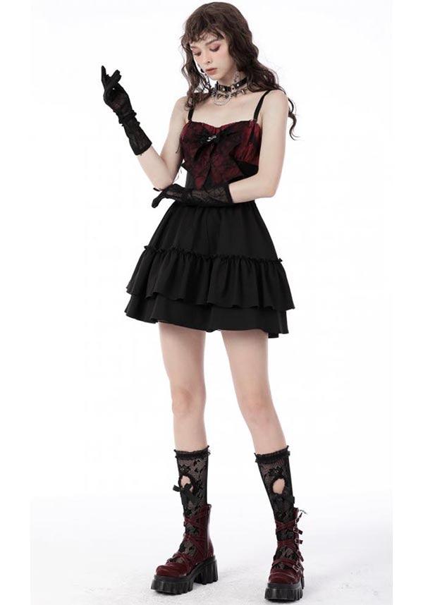 Narcissa | DRESS - Beserk - all, all clothing, all ladies clothing, black, bow, christmas clothing, clickfrenzy15-2023, clothing, corset, cross, dark in love, DIL220811, discountapp, dress, dressapril25, dresses, fp, googleshopping, goth, gothic, grunge, lace, ladies clothing, ladies dress, ladies dresses, lolita, mini dress, mini dresses, R130922, red, red and black, sep22, Sept, short dress, short dresses, womens dress, womens dresses