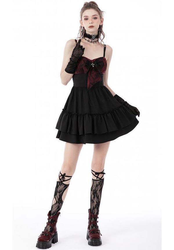 Narcissa | DRESS - Beserk - all, all clothing, all ladies clothing, black, bow, christmas clothing, clickfrenzy15-2023, clothing, corset, cross, dark in love, DIL220811, discountapp, dress, dressapril25, dresses, fp, googleshopping, goth, gothic, grunge, lace, ladies clothing, ladies dress, ladies dresses, lolita, mini dress, mini dresses, R130922, red, red and black, sep22, Sept, short dress, short dresses, womens dress, womens dresses