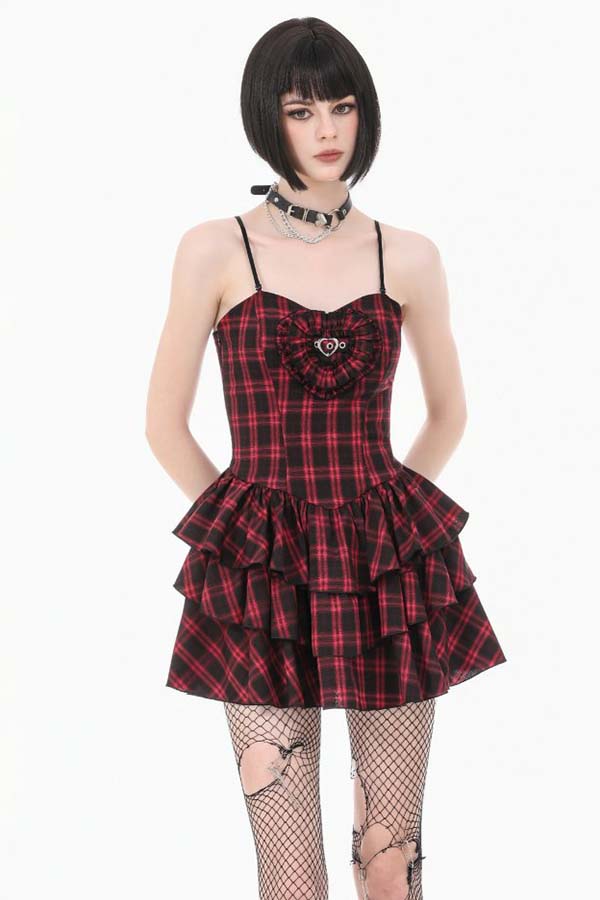 Red Black Tartan | CAMI DRESS
