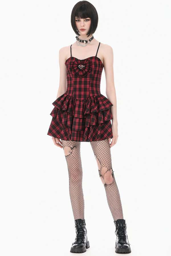 Red Black Tartan | CAMI DRESS