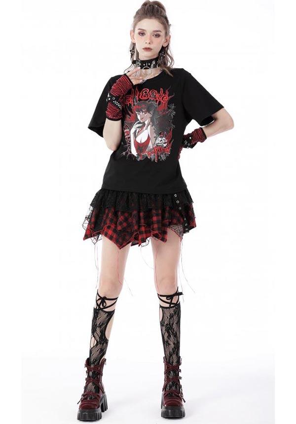 Sanguine | FINGERLESS GLOVES - Beserk - accessories, all, all ladies, clickfrenzy15-2023, cuffs, dark in love, DIL220811, discountapp, fingerless, fp, gloves and armwarmers, googleshopping, goth, gothic, grunge, ladies, ladies accessories, punk, R130922, red, red and black, sep22, Sept, stripe, striped, stripes, stripey, winter, winter clothing, winter wear, women, womens