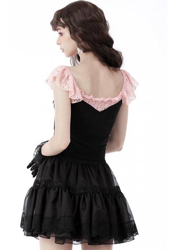 Shadow | SKIRT - Beserk - all, all clothing, all ladies clothing, black, bow, clickfrenzy15-2023, clothing, DIL220811, discountapp, flare skirt, fp, googleshopping, goth, gothic, kawaii, lace, ladies clothing, ladies skirt, lolita, mini skirt, R130922, ruffle, sep22, Sept, short skirt, skirt, skirts, women, womens, womens skirt