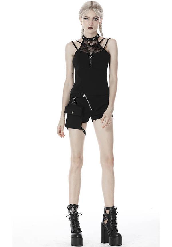 Splicing | TOP - Beserk - all, all clothing, all ladies, all ladies clothing, black, clickfrenzy15-2023, clothing, dark in love, discountapp, edgy, fp, goth, goth singlet, goth summer, goth summer clothing, goth tank top, gothic, ladies, ladies clothing, ladies singlet, ladies tank top, ladies top, punk, sep20, strappy, summer, summer clothing, summer goth, tank top, techwear, tees and tops, top, tops, tshirts and tops, women, womens singlet, womens tank top, womens top