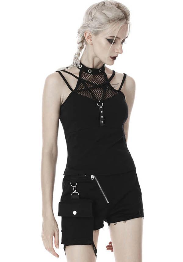 Splicing | TOP - Beserk - all, all clothing, all ladies, all ladies clothing, black, clickfrenzy15-2023, clothing, dark in love, discountapp, edgy, fp, goth, goth singlet, goth summer, goth summer clothing, goth tank top, gothic, ladies, ladies clothing, ladies singlet, ladies tank top, ladies top, punk, sep20, strappy, summer, summer clothing, summer goth, tank top, techwear, tees and tops, top, tops, tshirts and tops, women, womens singlet, womens tank top, womens top