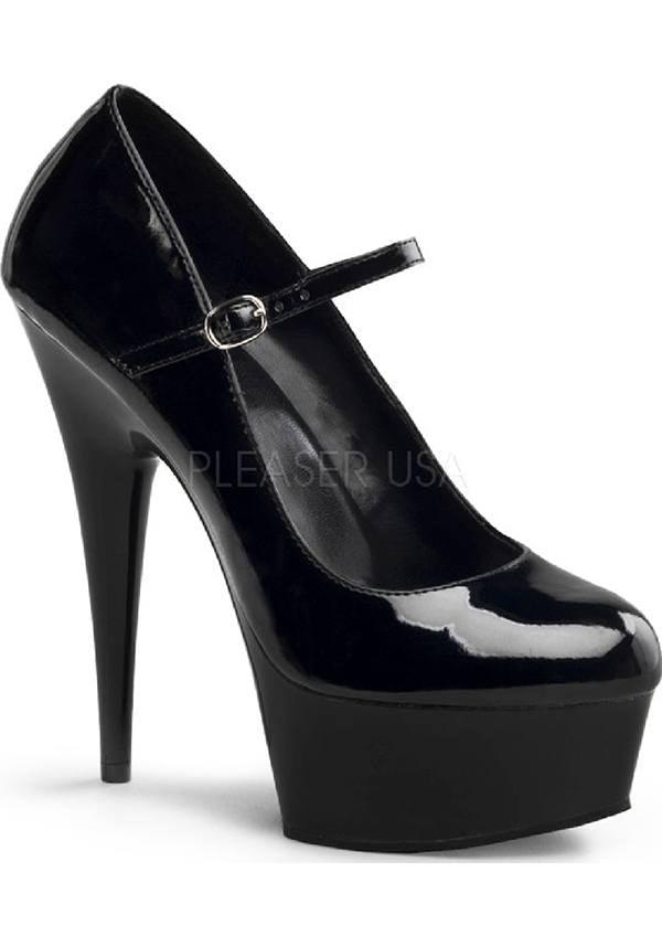 DELIGHT-687 [Patent Black] | PLATFORM HEELS [PREORDER] - Beserk - all, black, clickfrenzy15-2023, discountapp, fp, heels, heels [preorder], labelpreorder, labelvegan, platform heels, platforms, platforms [preorder], pleaser, pole, pole dancing, ppo, preorder, shoes, stripper, vegan