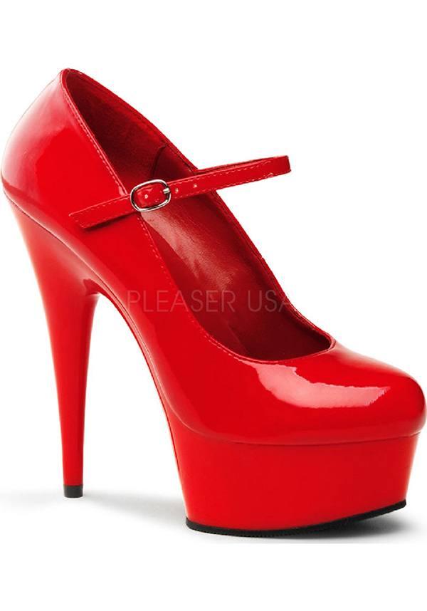 DELIGHT-687 [Patent Red] | PLATFORM HEELS [PREORDER] - Beserk - all, clickfrenzy15-2023, discountapp, fp, heels, heels [preorder], labelpreorder, labelvegan, platform heels, platforms, platforms [preorder], pleaser, pole, pole dancing, ppo, preorder, red, shoes, vegan