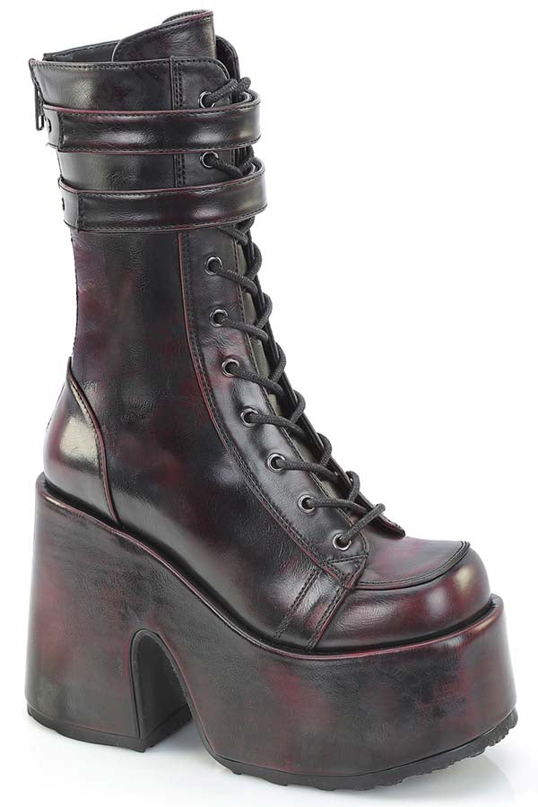 CAMEL-250 [Black/Burgundy] | PLATFORM BOOTS [PREORDER]