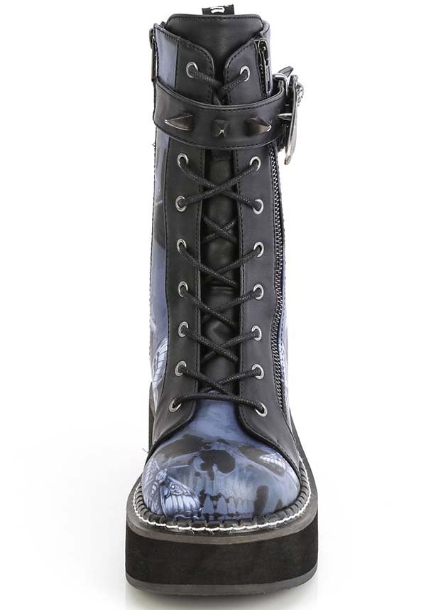EMILY-352-PT [Black/Blue] BOOTS [PREORDER]