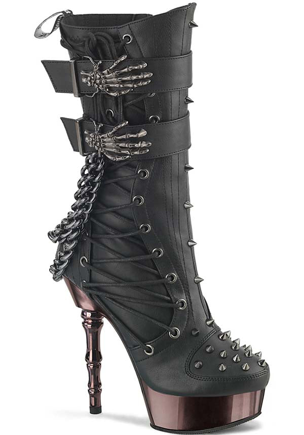 MUERTO-159 [Black/Pewter Chrome] | PALTFORM HEELS [PREORDER]