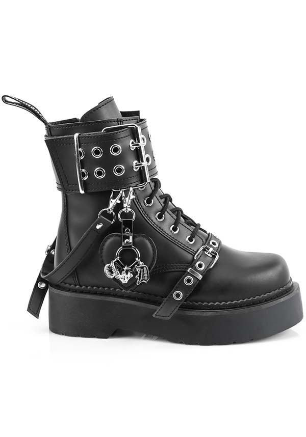 DEMONIA REBEL-52 [Black] | BOOTS [PREORDER] - BOOTS - Detail 4