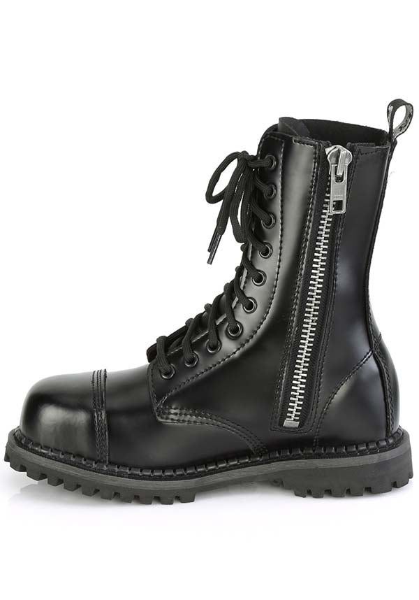 RIOT-10 [Black Leather] | BOOTS [PREORDER]