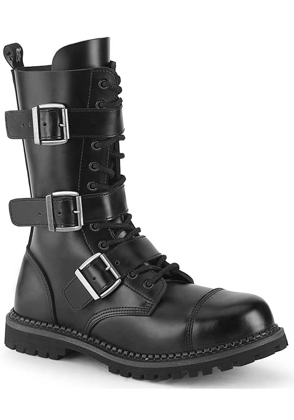 RIOT-12BK [Black Leather] | BOOTS [PREORDER]