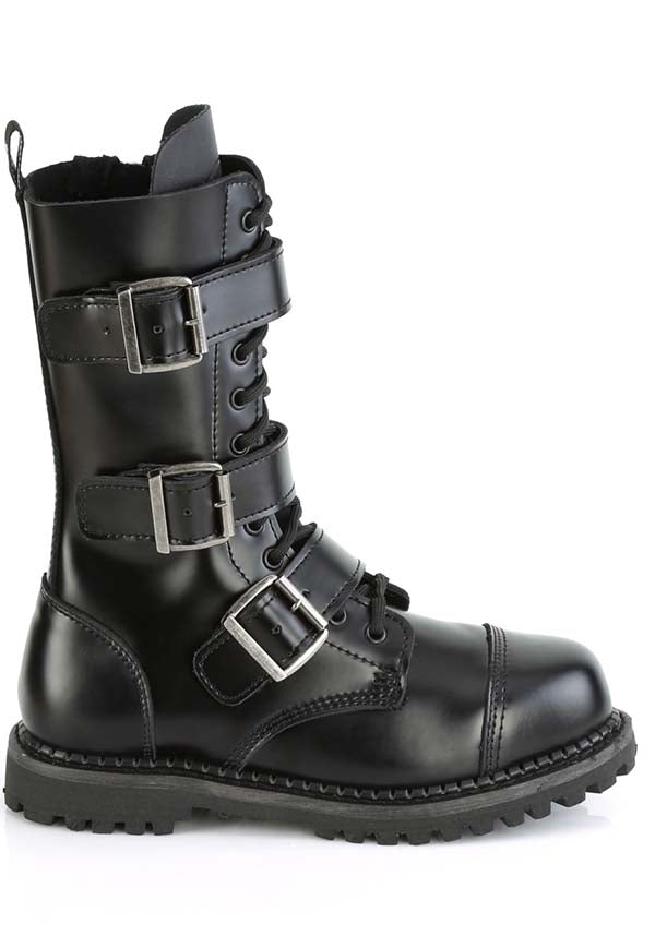 RIOT-12BK [Black Leather] | BOOTS [PREORDER]