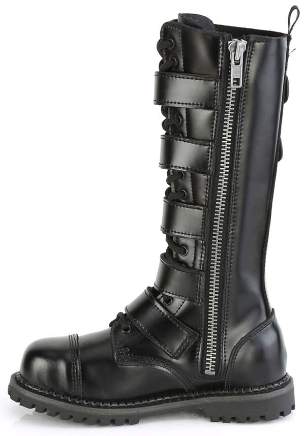 RIOT-18BK [Black Leather] | BOOTS [PREORDER]