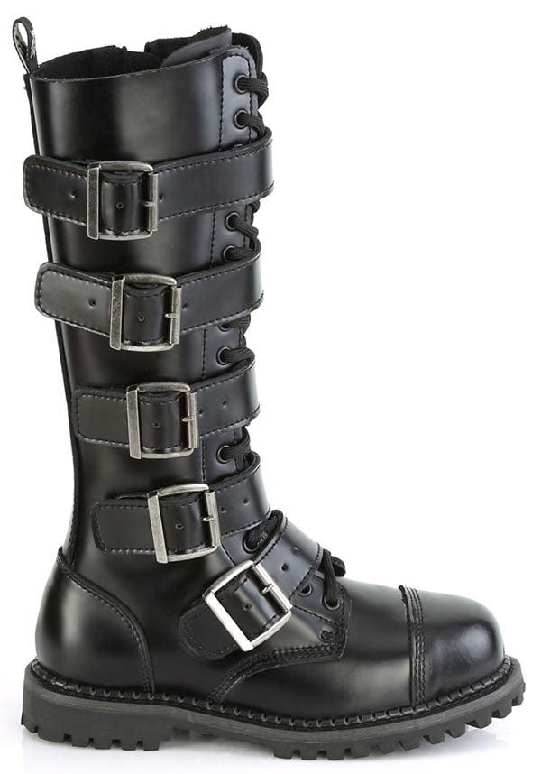 RIOT-18BK [Black Leather] | BOOTS [PREORDER]